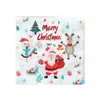 Decoraciones de Papá Noel Navideño Plato Desechable para Cena Mantel Navideño Charola de Papel Vaso de Papel Servilleta Juego de Vajilla para Fiesta