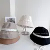 Sombrero de Princesa Estilo Japonés, Dulce Sombrero de Pescador para Mujer, Sombrero de Tela con Protección Solar para Primavera y Verano, Fresco Sombrero Loli de Lunares con Lazo, Sombrero de Cubo