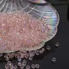 Cuentas de Rueda Facetadas de 4 mm, Cuentas de Cristal Brillantes con Recubrimiento Iridiscente, Pulseras DIY, Collares, Joyería Hecha a Mano, Accesorios de Cuentas Sueltas