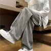 Calças de veludo cotelê masculinas outono e inverno estilo americano reto forrado de lã espessado marca da moda solto casual calças de perna larga
