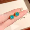 Novo Pingente de Colar Octogonal com Zircônia Aquamarina Lapidação Rosa com Diamante de Alto Carbono, Brincos com Diamante Rosa e Pedra Colorida, e Anel com Diamante Amarelo para Mulheres