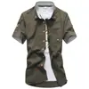 Camisa de manga corta con bordado de seta pequeña para hombre, nueva camisa informal de comercio exterior de verano de 2023