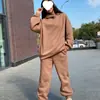 Sudeste Asiático Otoño e Invierno Talla Grande Holgado Casual Elegante Color Sólido Sudadera con Capucha Conjunto Deportivo Comercio Exterior Dropshipping