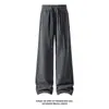 Calça Casual Sarja Masculina 2026 Primavera Nova Retro Americana Tendência Versátil Modelagem Solta Tamanho Grande Cintura Elástica Calça Reta