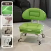 Taburete Pequeño Doméstico Giratorio con Ruedas, Taburete Bajo con Ruedas, Taburete Amigable para Niños con Ruedas, Taburete Redondo Perezoso con Respaldo