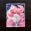 Color dorado thangka pintura núcleo mitad pintado a mano dorado pintado dorado zorro de nueve colas hada lienzo thangka pintura núcleo figura fija thangka pintura núcleo