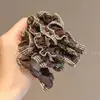 Faixa de Cabelo de Renda Xadrez Preto e Branco Retrô, Elástico de Cabelo Feminino para Rabo de Cavalo Alto, Alta Elasticidade e Não Danifica o Cabelo, Faixa de Cabelo de Borracha