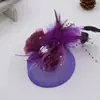 Nuevo Sombrero de Malla Tejido de Punto por Urdimbre para Mujeres Europeas y Americanas Hilo de Plumas Flor de Hilo de Plumas Sombrero de Cúpula de Flor para Niños Sombrero de Actuación Fabricante Venta al por Mayor 0419