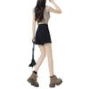 Shorts de mezclilla de agujero negro para niñas verano nuevo ins moderno talla grande niñas gorditas cintura alta combinable pantalones de pierna ancha en forma de A