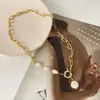 Colar de pérolas barrocas retro europeu e americano com costura feminina de luxo leve design de nicho acessórios de corrente para clavícula atacado