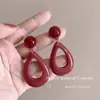 Pendientes Redondos de Color Contrastante Estilo Retro Hong Kong para Mujer, Pendientes de Moda Elegantes Estilo Vacacional, Pendientes Elegantes de Gama Alta para Mujer