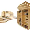 Estante Giratória Grande tipo Escada de Chão para Centro de Treinamento Estante Curva Infantil Estante Circular de Chão para Biblioteca