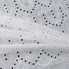 Tela de Encaje de Algodón Bordado Floral Blanco de Algodón Puro Tridimensional, Encaje en Stock con Borde de Encaje Ancho