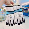 Guantes de esquí para niños Sanrio Kulomi de invierno para bebés, bonitos, cálidos, forrados con vellón, gruesos, impermeables para la nieve para niñas.