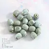 Accesorios de joyería, cuentas sueltas ovaladas pequeñas con esmalte floral, material DIY para ropa, cuentas de porcelana, material para pulseras y collares hechos a mano, cuentas de cerámica