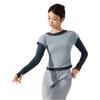 Ropa de Baile para Maestras, Top de Manga Larga para Práctica de Danza Moderna para Adultos, Disfraz de Danza Moderna, Falso Dos Piezas