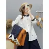 Cardigan Feminino Longo de Outono 2026 Novo Estampa de Desenho Bordado Floral Color Block Gola Soltinho
