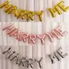 Decoración para Fiesta de Bodas de 16 pulgadas Set de Globos de Papel de Aluminio con Letras Marry Me Marry Me Globos para Celebración de Bodas