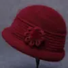 Boina de Felpa Cálida de Otoño e Invierno para Personas Mayores para la Abuela Señora Mayor Moda Sombrero de Abuela Engrosado Sombrero Cubo de Terciopelo Dorado