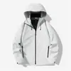 Jaqueta Esportiva Masculina Impermeável Quente com Capuz Primavera Outono Jaqueta Corta-vento para Exterior Leve Respirável Estilo Casual