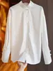 Camisa de Algodón Blanca Estilo Chino Mejorada con Botones para Mujer, Nuevo Diseño Otoño 2025, Top Tang Suit Tendencia Nacional de Nicho