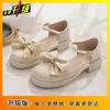 Moda Verano 2026 Zapatos Mary Jane Mujer Huecos Suela Plana Lazo Zapatos Pequeños de Cuero Zapatos Individuales Mujer Combinar Faldas Sandalias Mujer