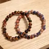 Pulsera de Estilo Étnico Amazon Transfronteriza, Simple y Versátil, Nueva Joyería de Pulsera de Hilo de Cuentas Redondas de Cerámica de Estilo Chino de 6 mm