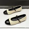 Primer encuentro con la versión de piel suave~ Zapatos de primavera para mujer estilo coreano inspirados en Chanel, adecuados para combinar con faldas, punta redonda, corte bajo, correa única, suela plana