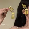 Indivíduo AmbiciosoSino Dourado Cheio de EsplendorNovo Pente de Cabelo Dourado Estilo Chinês com Borla de Flor, Acessório de Cabelo Exquisito de Alta Qualidade