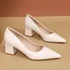 Zapatos de tacón grueso de ante para mujer para entrevista 2026 Modelo Nuevo Negros Zapatos Profesionales de Trabajo Azafata Funcionario Formal Tacones Altos
