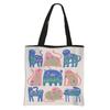 Bolsa de Tela de Gato de Dibujos Animados, Bolso de Hombro Grande de Poliéster Estampado para Mujer, Bolsa de Compras de Doble Capa para Salidas, Bolso Cruzado Versátil
