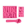 Ferramentas de hardware molde de açúcar duas peças diy serra chave de fenda modelagem chocolate panificação molde de silicone