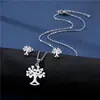Conjunto Europeu e Americano Novo de Colar e Brincos de Aço Inoxidável Atacado Brincos Sul-Americanos Clavícula Brilhante Conjunto de Duas Peças Acessórios
