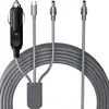 Cargador de coche con pantalla digital de cuarta generación más vendido de Amazon, cable de alimentación impermeable de 30V, cargador multifuncional tres en uno