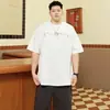 Verão Americano Tamanho Plus Masculino Algodão Puro Estampado Gola Redonda Camiseta Solta Casual Redutor de Gordura Tamanho Plus Manga Curta Tendência