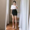 Falda Corta Falda de Verano con Abertura para Mujer Falda Versátil de Corte Slim Cintura Alta Falda Tubo Falda Elástica para Mujer 8191 Falda Negra con Abertura