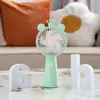 Popular Ventilador de Mano Mini con Orejas de Conejo, Recargable por USB, Portátil, Silencioso, Doble Uso para Escritorio, Ventilador Lindo, Al por Mayor en Stock