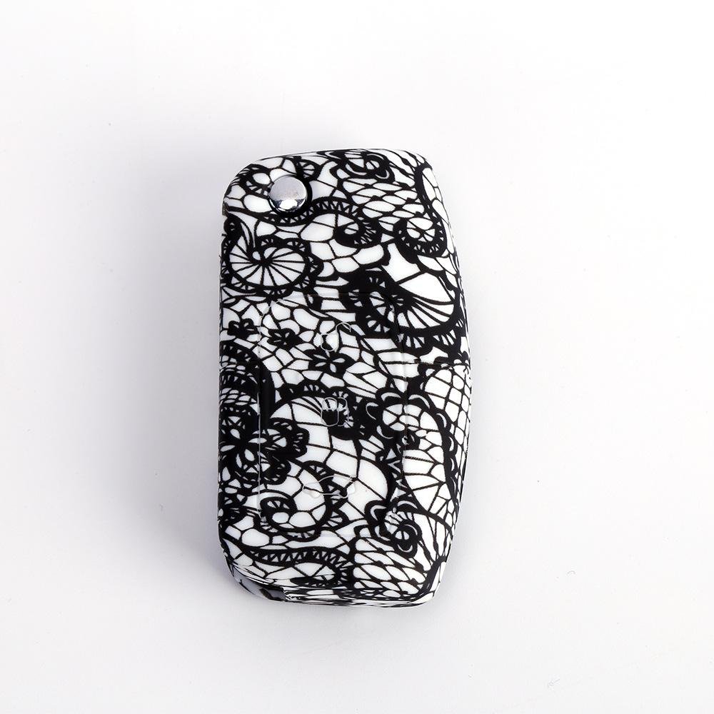 福特经典福克斯折叠3键无标水转印蕾丝