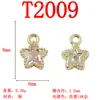 Mini Gota de Agua Oval Corazón Estrella de Cinco Puntas Forma de Corazón Zirconia Incrustada Cobre Puro Colgante Pendiente Hecho a Mano Borla Colgante Materiales