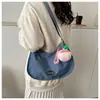 Bolsa Transversal Casual para Estudantes, Novo Estilo Transfronteiriço, Bolsa Simples e Fashion para o Dia a Dia de Mulheres, Versátil Bolsa de Ombro Único em Tecido Oxford Formato Bolinho