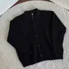 Suéter Cardigan Nuevo de Moda Otoño e Invierno Retro Americano Casual Estilo Perezoso Cuello Chal Tejido Chaqueta de Color Sólido para Hombre