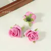 Cabeças de Flores de Rosa Artificiais Tecido de Seda Decoração de Parede de Flores para Casamento Flores Artificiais Materiais para DIY Feito à Mão Flores de Estilo Europeu Vintage