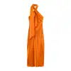 Comércio Exterior 2026 Verão Novo Estilo Europeu e Americano Moda Feminina Sexy Hot Girl Vestido com Textura de Cetim 7961748