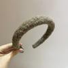 Faixa de Cabeça de Lã de Cordeiro Sintética Estilo Melard para Outono e Inverno, Faixa de Cabeça Versátil Vintage de Alta Qualidade, Grampo para Lavar o Rosto, Acessório de Cabelo