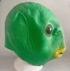 Ventas Directas de Fábrica Mismo Estilo Douyin Máscara con Capucha de Cabeza de Pez Verde Monstruo de Pez Verde Capucha de Látex