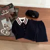 Ropa Infantil Coreana Estilo Preppy Conjunto de Punto Otoño 2025 Nuevo Estilo Suéter con Cuello Polo Shorts para Niños y Niñas Tendencia