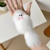 Colgante de Bola de Piel de Zorro Pequeño Blanco Puro Ins Accesorio para Bolso de Felpa Llavero de Coche Muñeca Pequeña Estilo Chino Regalo