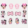 Venta Caliente Transfronteriza Serie Mickey Minnie Zapatos con Agujeros Florales Croc Zapatos de Jardín Accesorios PVC Goteo Caucho Suave Accesorios DIY