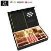 Cubiertos de Acero Inoxidable Transfronterizo de Amazon Cuchillo y Tenedor 1010 Cuchillo, Tenedor y Cuchara de Estilo Occidental Juego de 24 Piezas Cuchillo y Tenedor para Carne Caja de Regalo