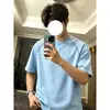 Hasselblad Línea Manga Corta Verano 2026 Nuevo Camiseta Fresca de Seda de Hielo Top para Hombre Suelto y Elegante Camiseta Juvenil